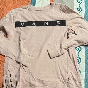 Vans Pink Long Sleeve Tee with Black Logo